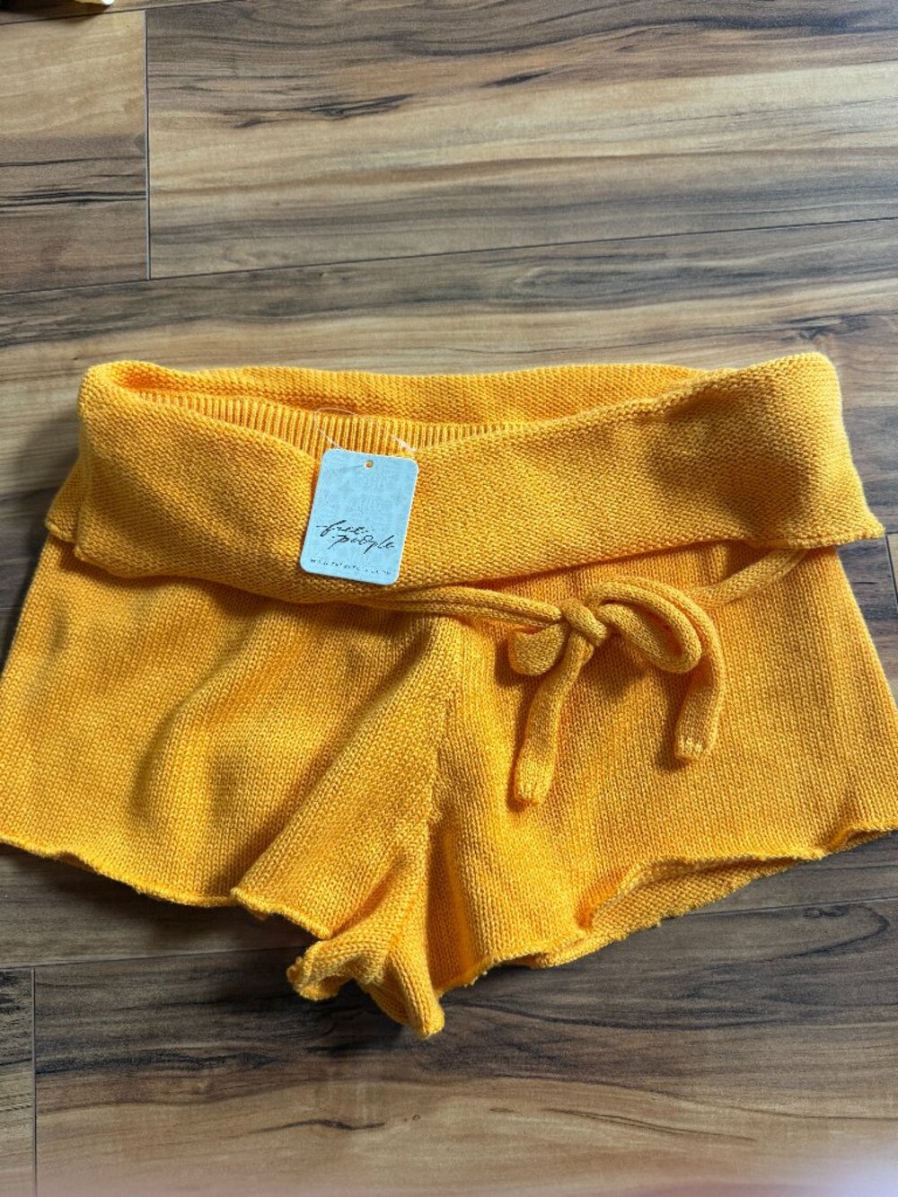 NWT Free People Rita Sweater Yellow Knit Shorts